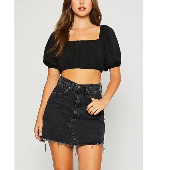 PRETTY garbage women’s black criss cross open back crop top - Picture 4 of 6